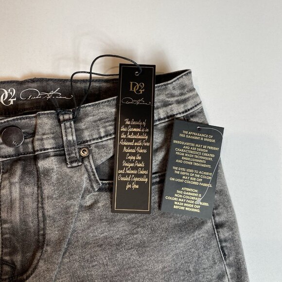 DG2 Diane Gilman Jeans Womens High Rise Floral Sequin Denim Gray Wash Sz 8 NWT - Picture 6 of 9